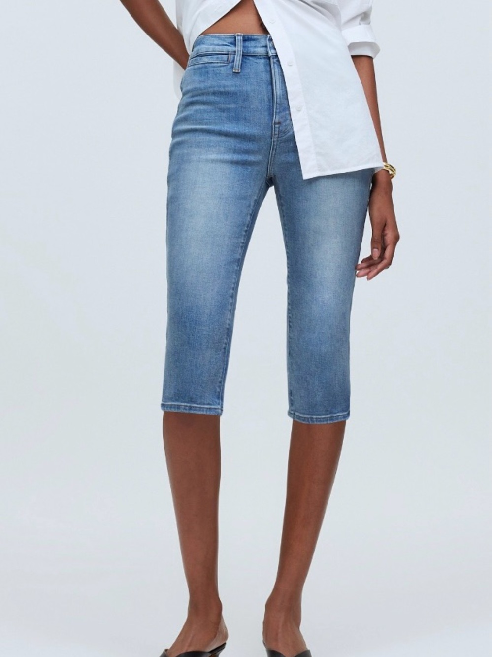 New Madewell 90s Capri Jeans Size 23 Cropped Denim Vintage Fit Blue Wash